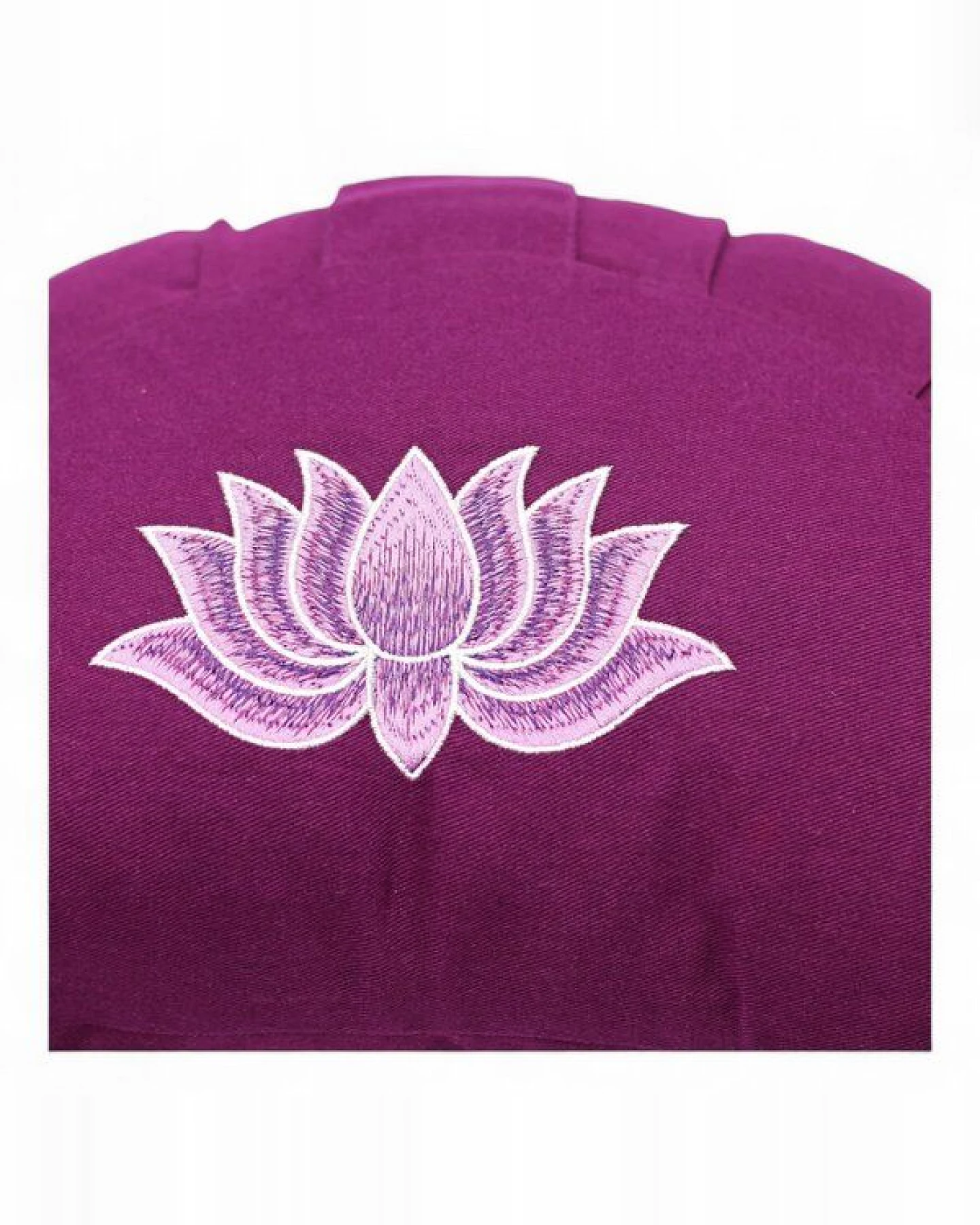 BAGHI Meditationskissen Halbmond kräftige Farben mit Lotus Bestickung im Farbverlauf Bio-Baumwolle kbA – Ansicht 3