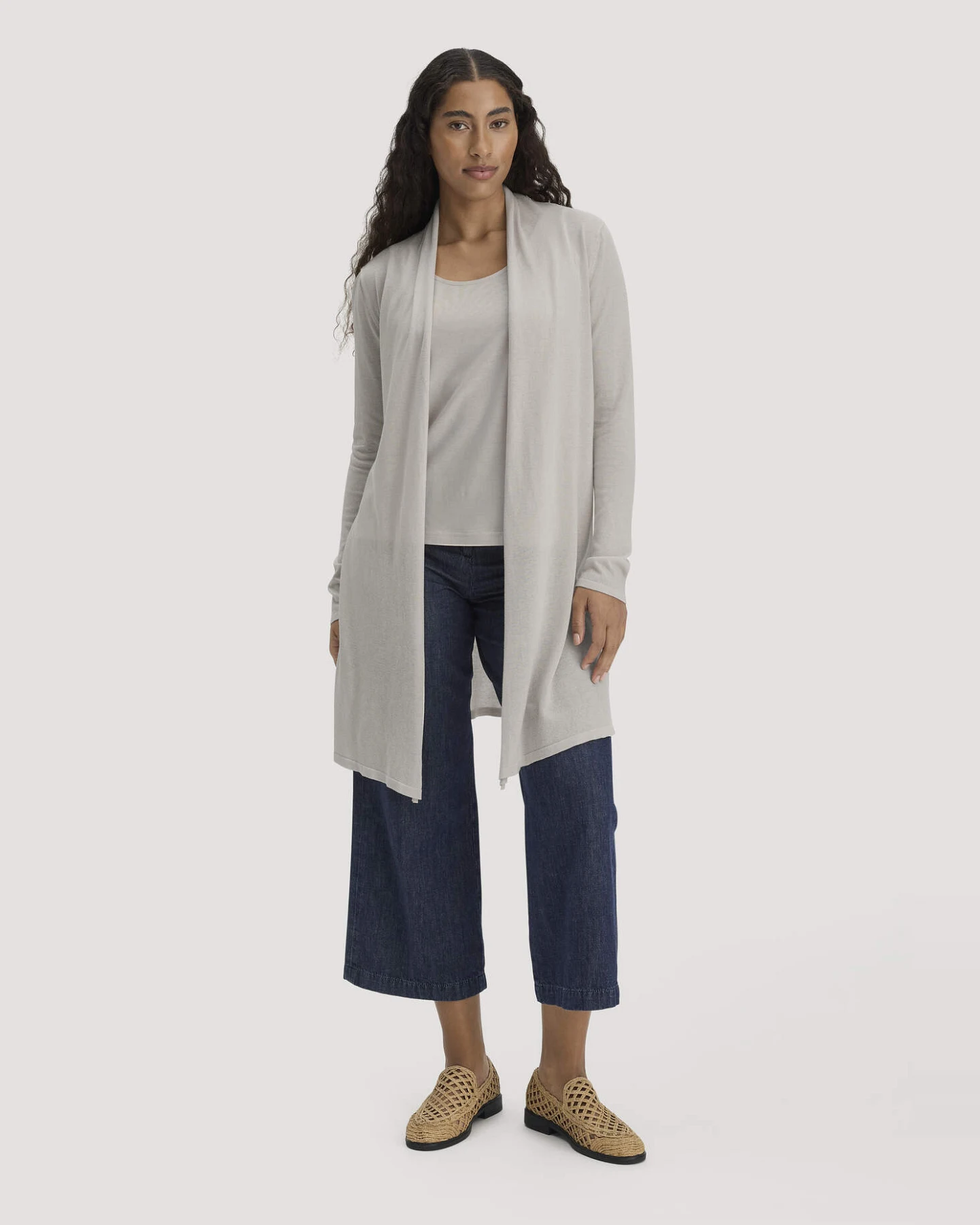 hessnatur Damen Jersey Top Relaxed aus TENCEL™ Lyocell mit Bio-Baumwolle - beige - Größe 36 – Ansicht 2