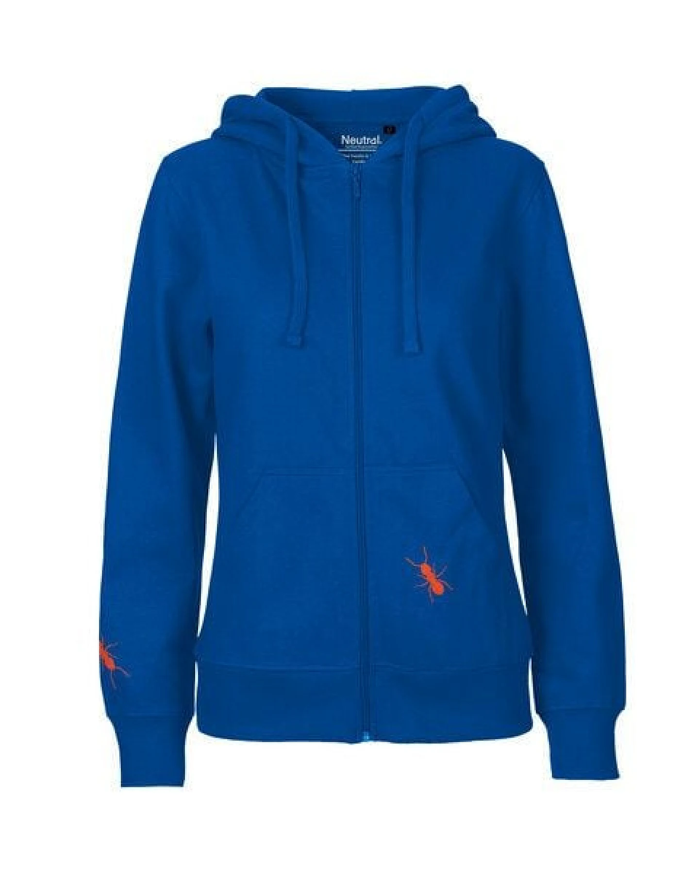HANDGEDRUCKT "Ameisen" Frauen Zip-HOODY aus reiner Biobaumwolle (kbA) – Ansicht 2