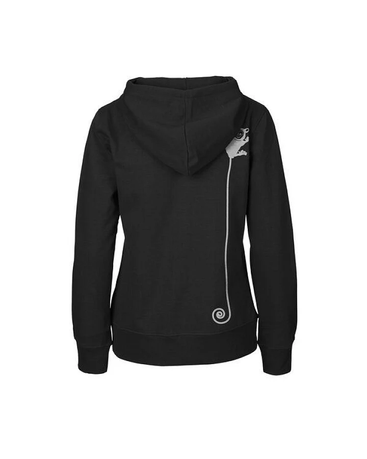 HANDGEDRUCKT "Teeny Weeny Goblin" Frauen Zip-HOODY aus reiner Biobaumwolle (kbA)