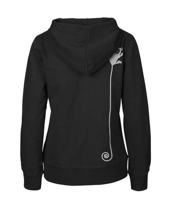 HANDGEDRUCKT "Teeny Weeny Goblin" Frauen Zip-HOODY aus reiner Biobaumwolle (kbA)
