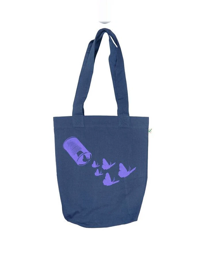 HANDGEDRUCKT "Butterfly01" Shopper aus BAUMWOLLE kbA