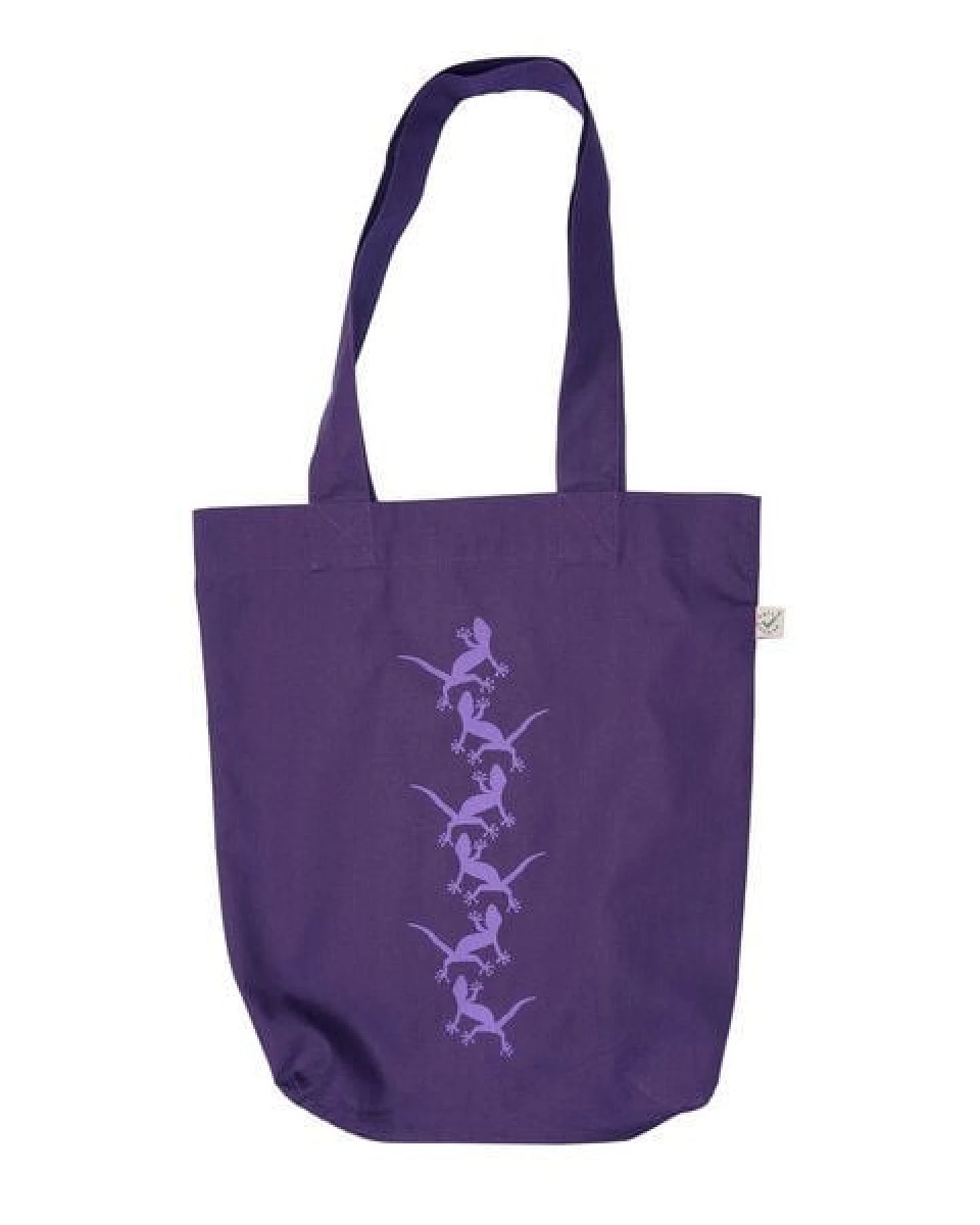 HANDGEDRUCKT "Geckos" Shopper aus BAUMWOLLE kbA – Ansicht 2