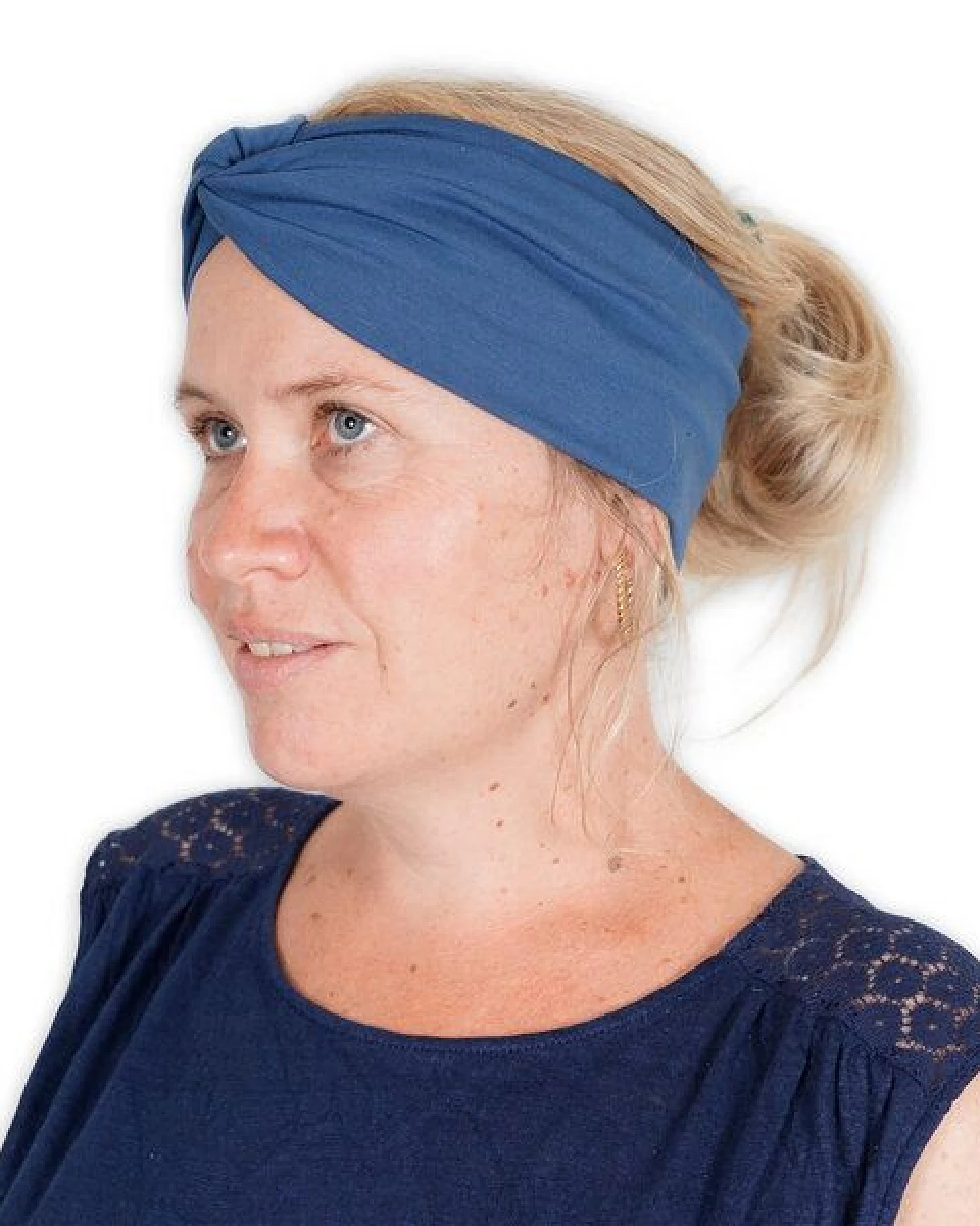 HANDGEDRUCKT Stirnband / Bandeau aus Baumwolljersey (kbA) – Ansicht 2