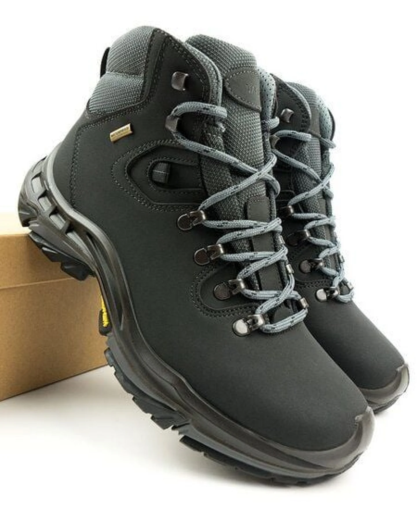Will's Vegan Shop Wasserdichte Wanderstiefel Schwarz Herren 14-01-01-01 – Ansicht 2
