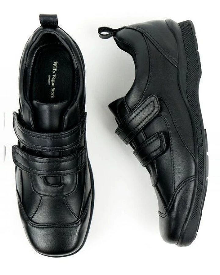Will's Vegan Shop Kids Velcro Strap Shoes Schwarz Unisex