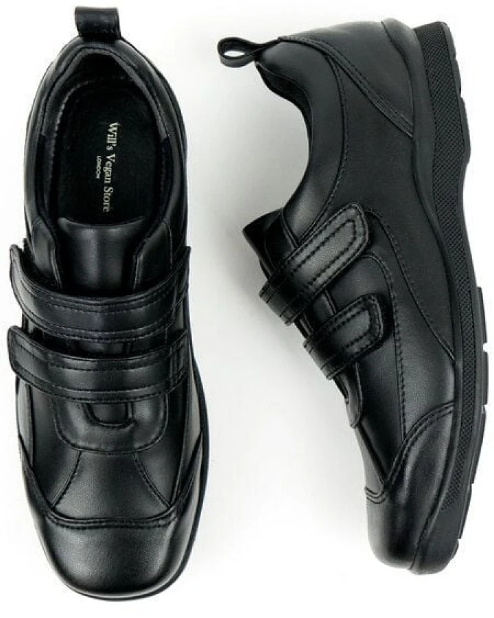 Will's Vegan Shop Kids Velcro Strap Shoes Schwarz Unisex