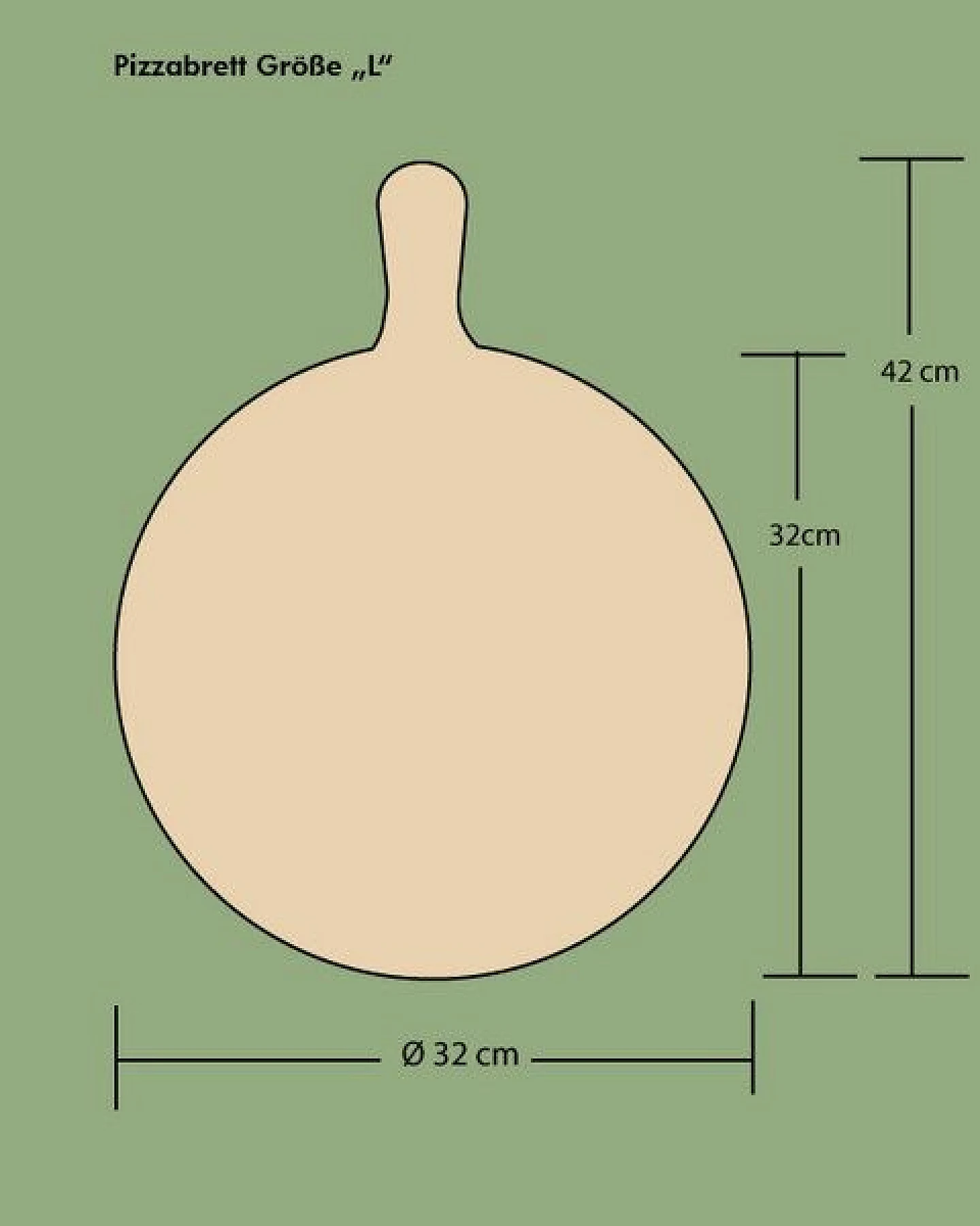 Die Schreiner Christoph Siegel Pizzabrett - formschön & praktisch - Größe L – Ansicht 2