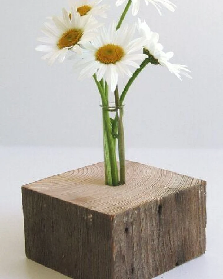 Die Schreiner Christoph Siegel Einzigartige, dekorative Holzvase - Natur-Pur- eckig