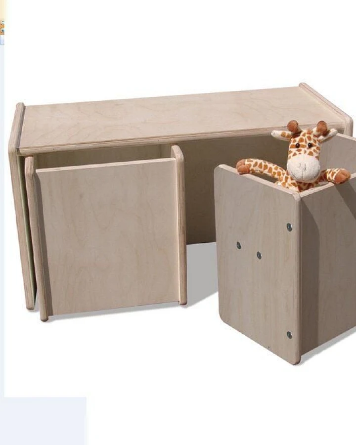 Die Schreiner Christoph Siegel 1 Wendetisch & 2 Wendehocker - Set ""2mount"" - naturbelassen