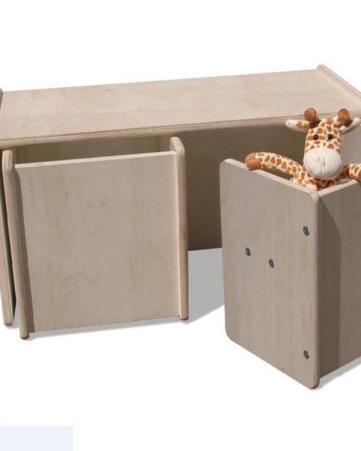 Die Schreiner Christoph Siegel 1 Wendetisch & 2 Wendehocker - Set ""2mount"" - naturbelassen