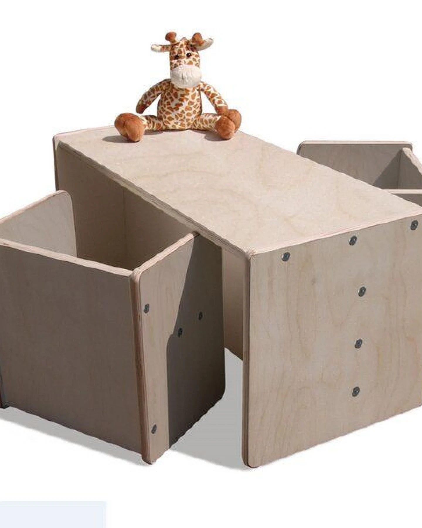 Die Schreiner Christoph Siegel 1 Wendetisch & 2 Wendehocker - Set ""2mount"" - naturbelassen – Ansicht 2