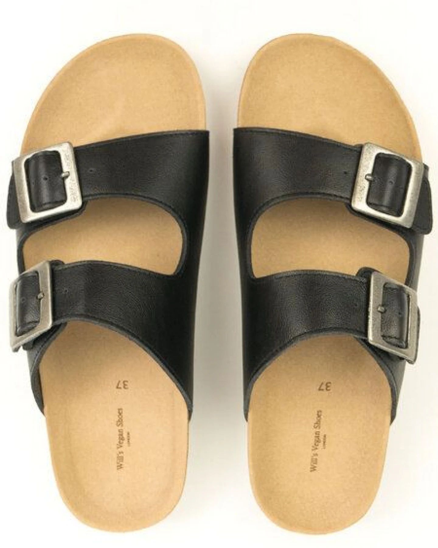 Will's Vegan Shop Zwei Riemen Sandalen mit Fußbett Damen – Ansicht 2