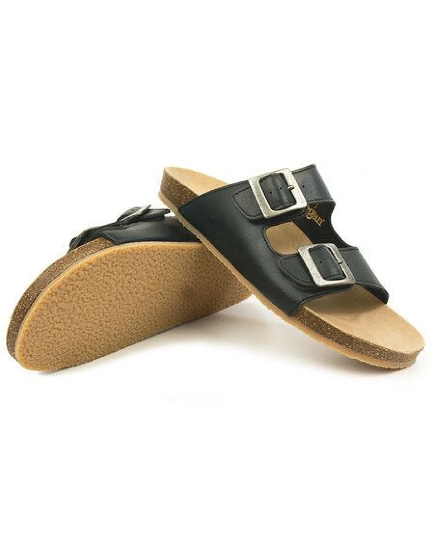 Will's Vegan Shop Zwei Riemen Sandalen mit Fußbett Damen – Ansicht 3