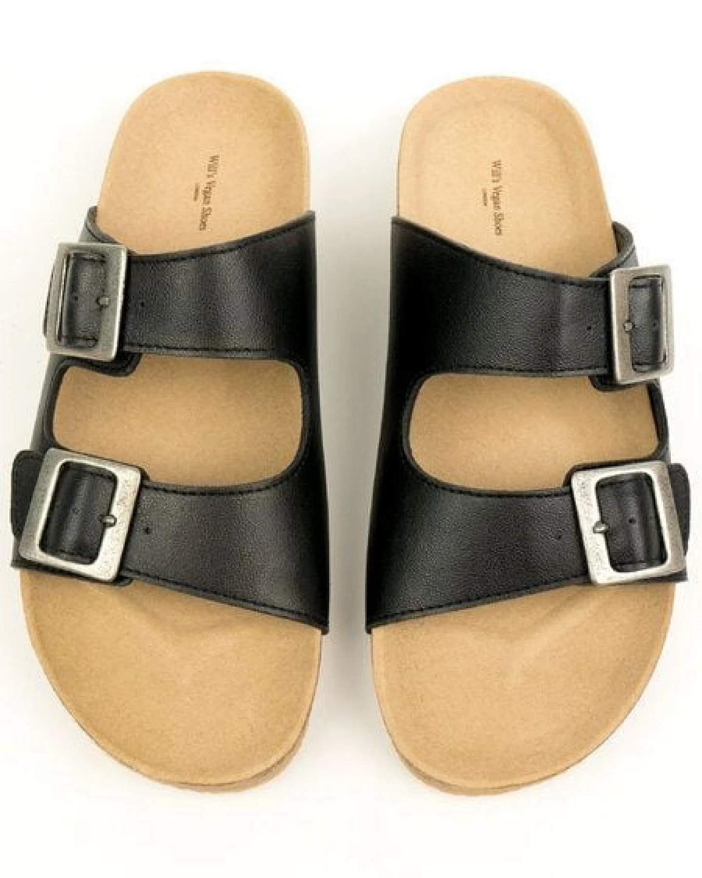 Will's Vegan Shop Zwei Riemen Sandalen mit Fußbett Damen – Ansicht 4