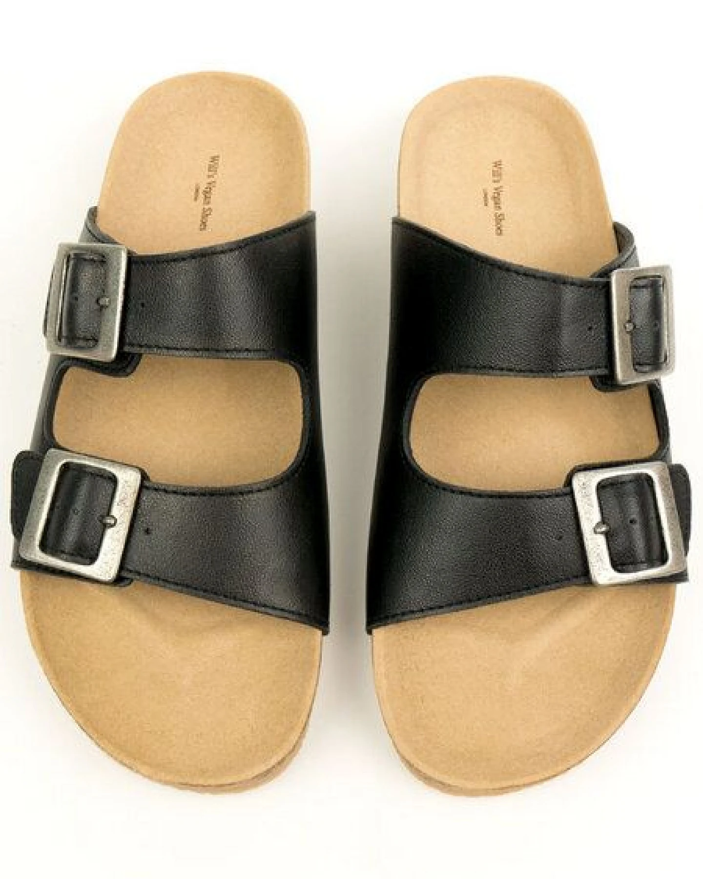 Will's Vegan Shop Zwei Riemen Sandalen mit Fußbett Damen – Ansicht 4