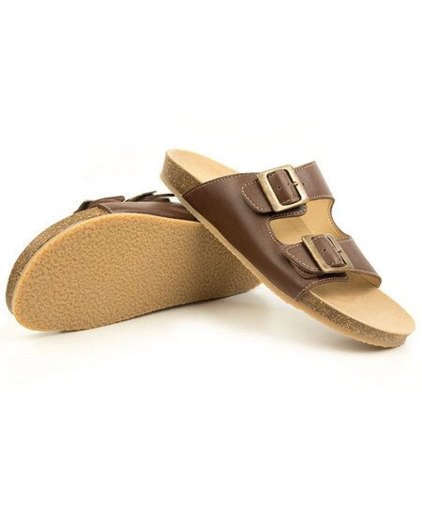 Will's Vegan Shop Zwei Riemen Sandalen mit Fußbett Damen – Ansicht 3