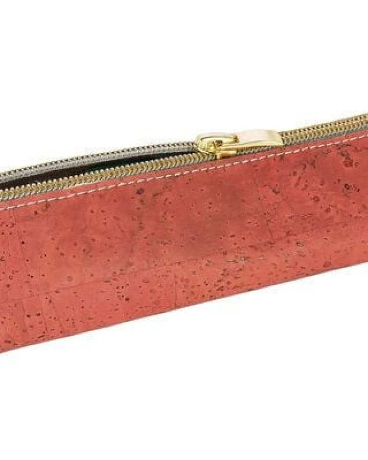 Simaru Federmäppchen / Federtasche aus Kork, Schlampermäppchen rot