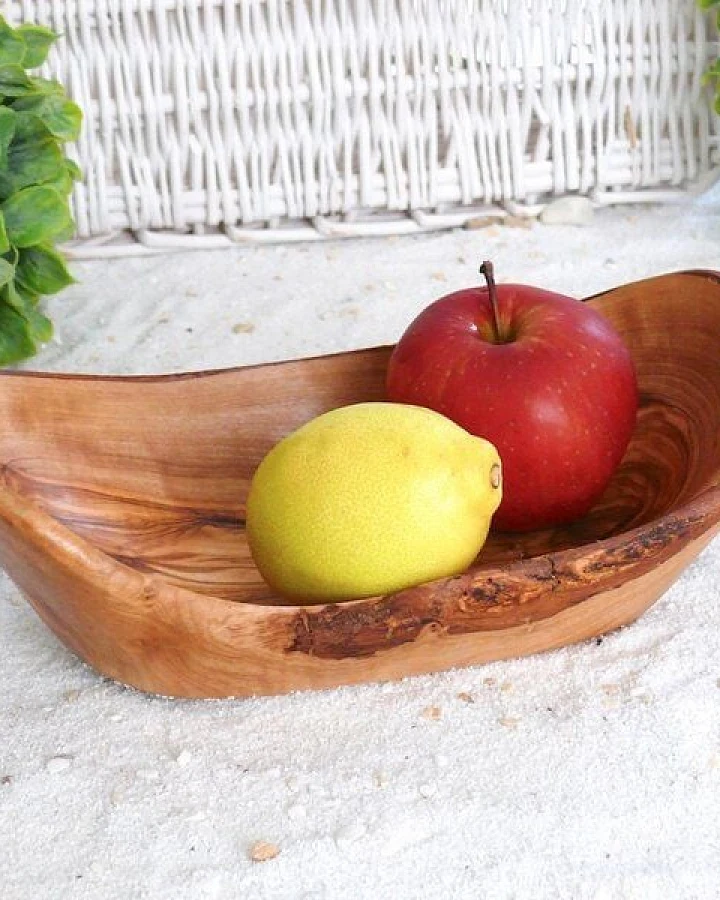 Olivenholz erleben Obstschale oval (ca. 25-29 cm) aus Olivenholz