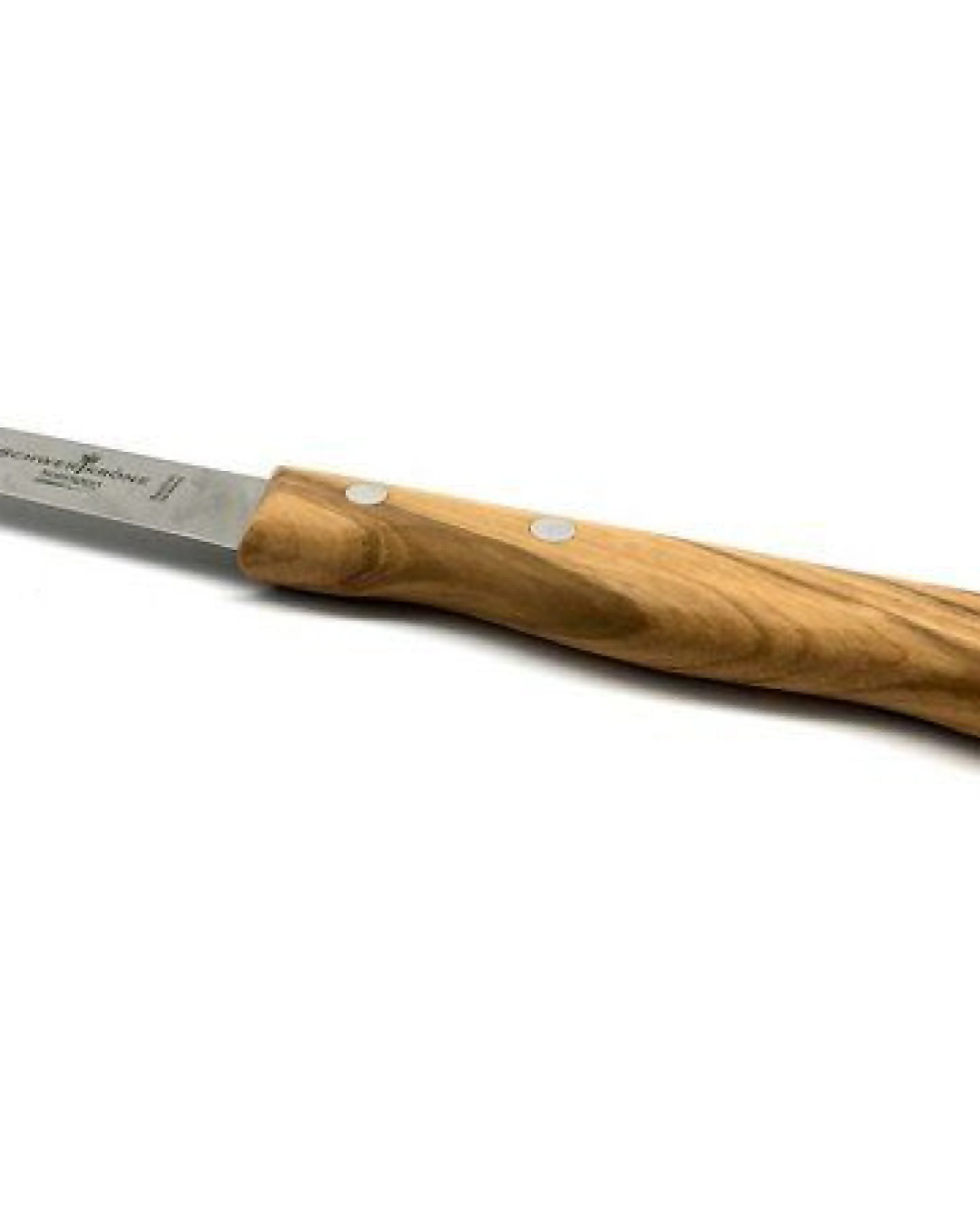 Olivenholz erleben Gemüse- / Schälmesser mit gerader Klinge mit Olivenholzgriff – Ansicht 3