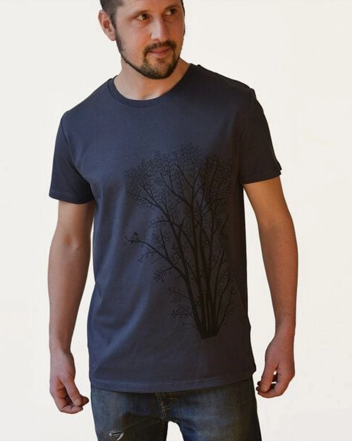 Cmig Herren T-Shirt Erle mit Elster in india ink grey – Ansicht 3