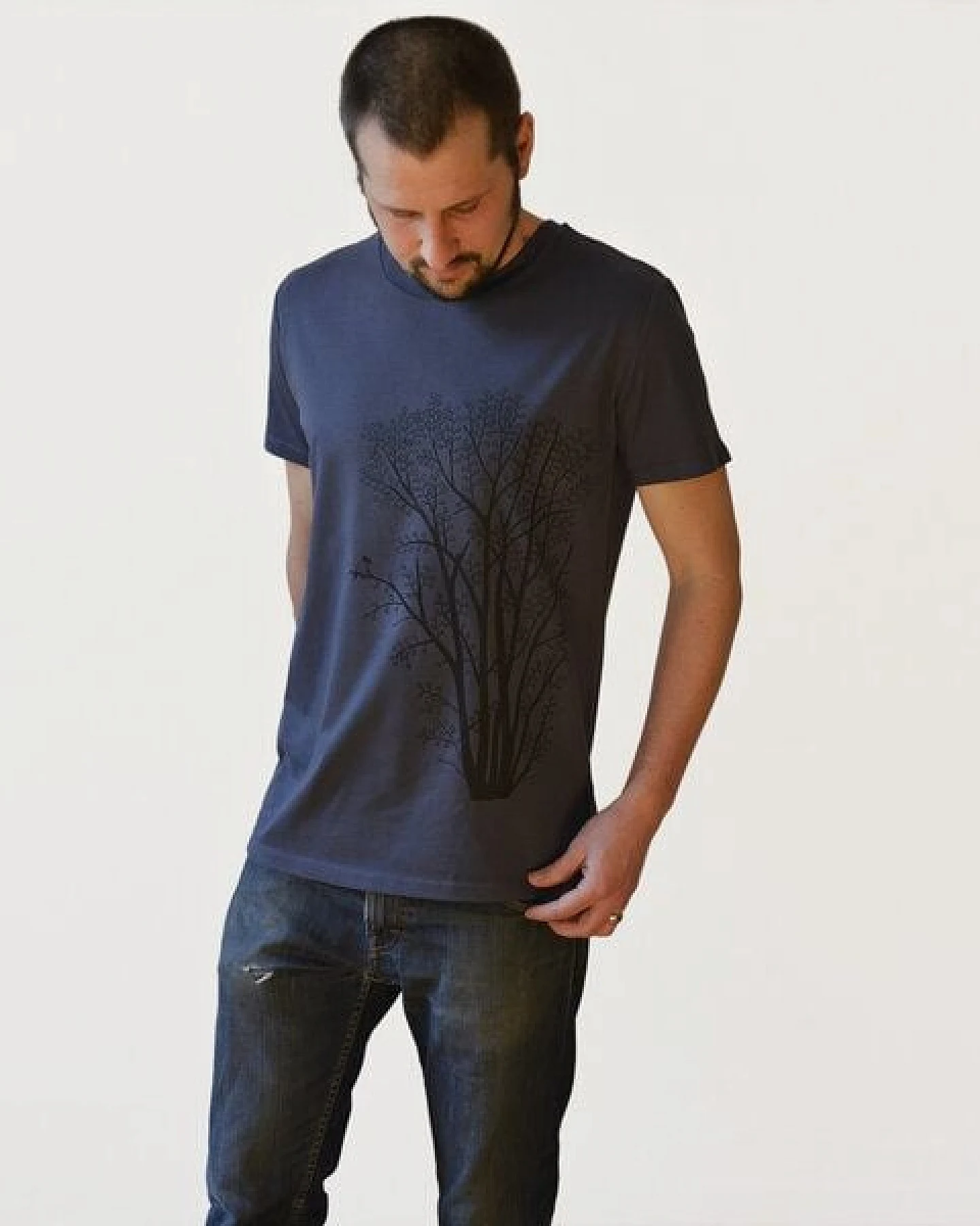 Cmig Herren T-Shirt Erle mit Elster in india ink grey – Ansicht 2