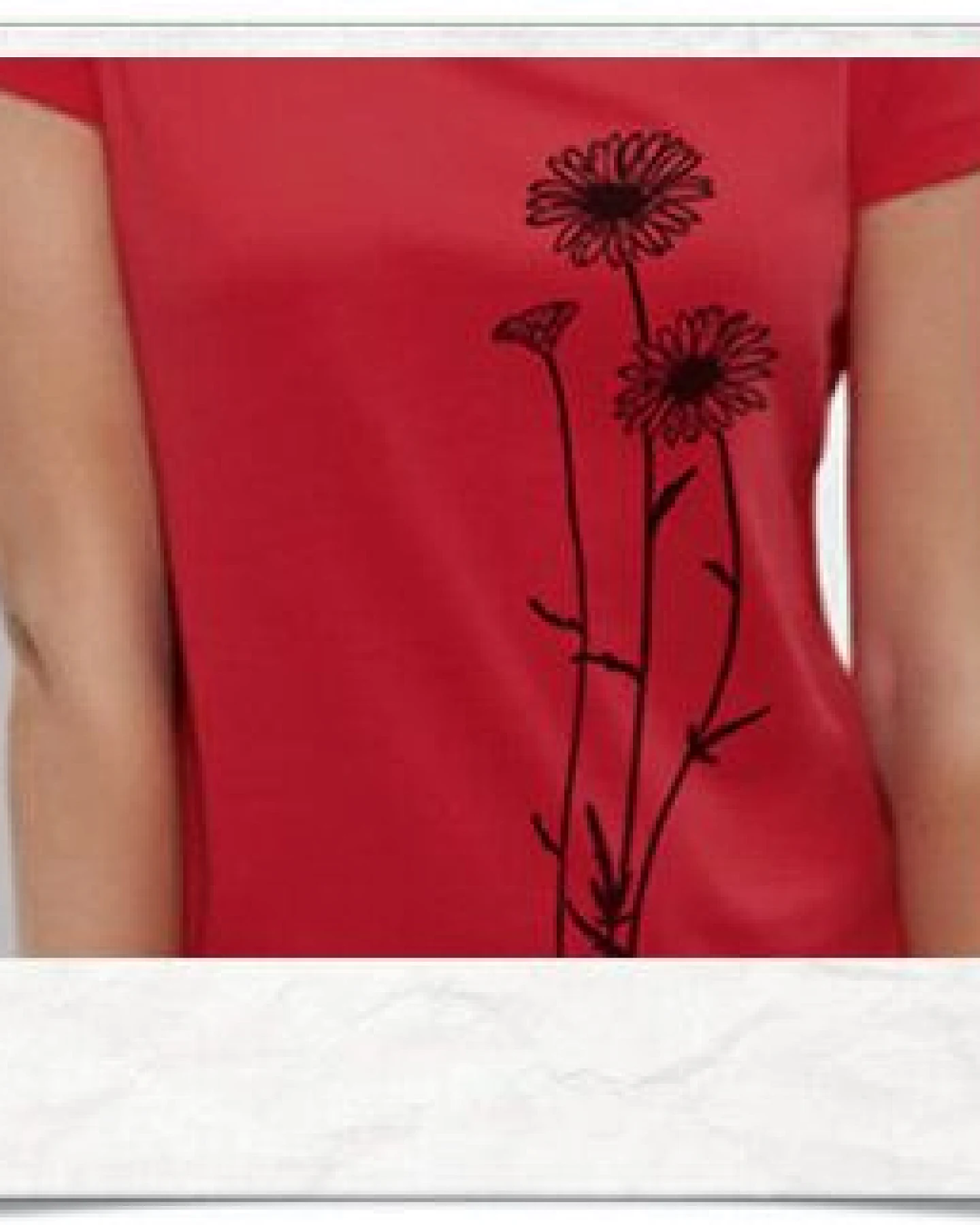 Picopoc Blumen T-Shirt in rot für Frauen – Ansicht 2