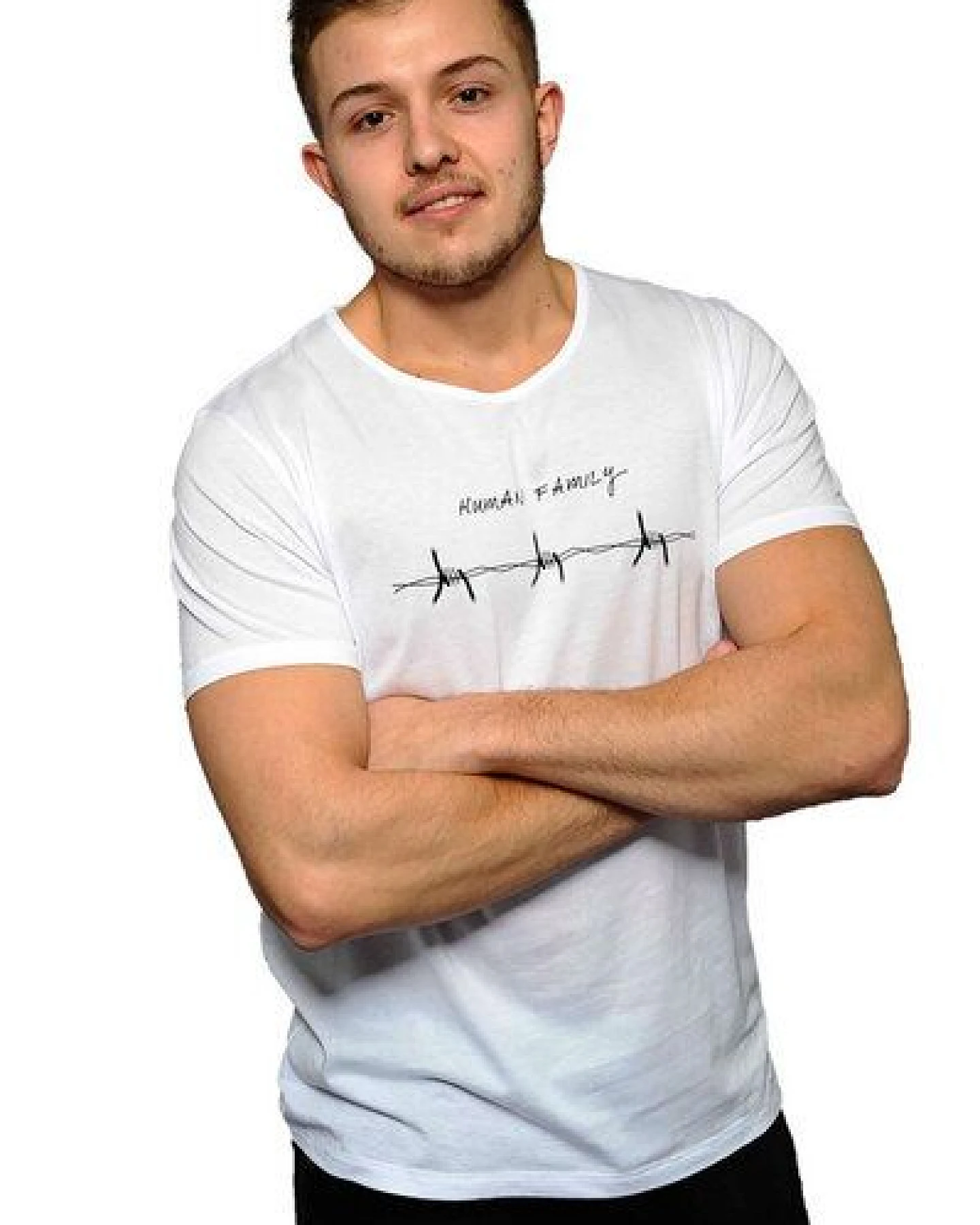 T-Shirt aus Bio-Baumwolle von Human Family Change Barbed – Ansicht 2