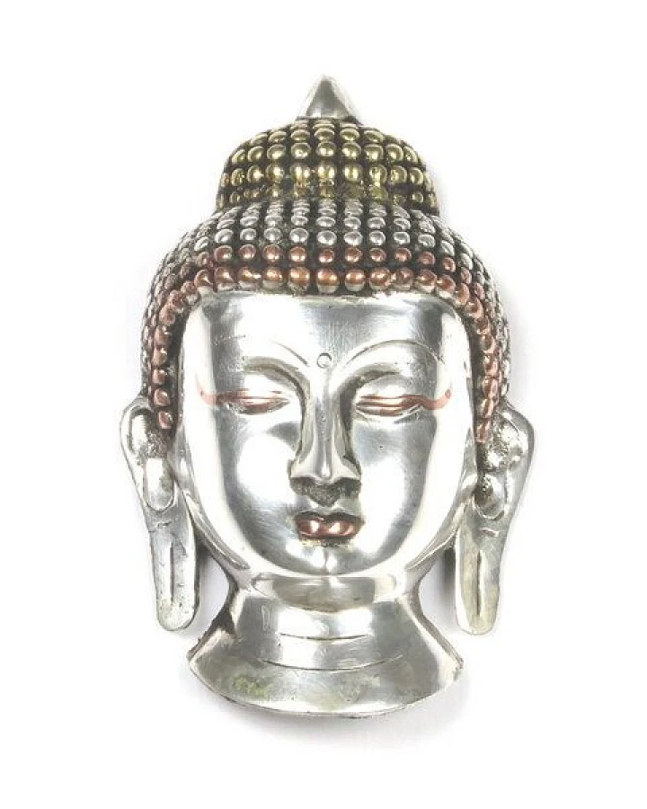 Just Be Buddha Maske versilbert