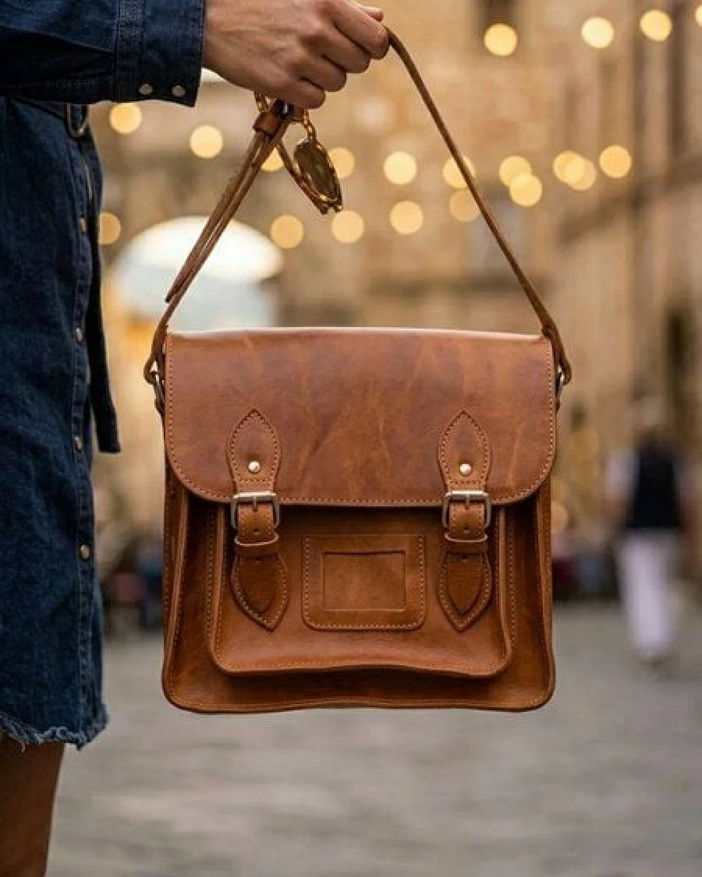 Will's Vegan Shop Kleiner Satchel-Rucksack Kastanie Herren – Ansicht 2