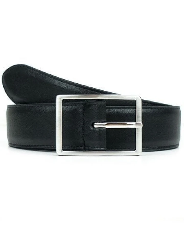 Will's Vegan Shop Geometrischer Gürtel, 3,5 cm Schwarz Herren