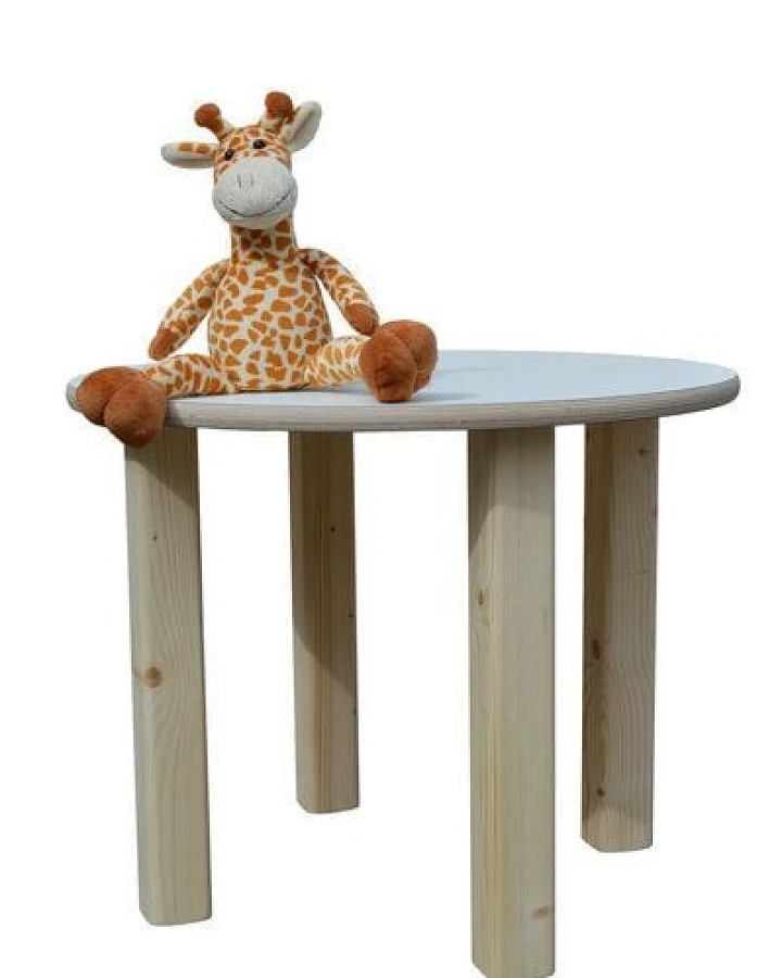 Die Schreiner Christoph Siegel Kindertisch - rund - weiße Tischplatte Ø 58 cm - NEU