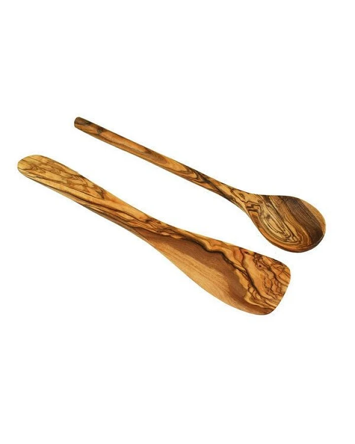 Olivenholz erleben 2-tlg. Set: Pfannenwender und Kochlöffel aus Olivenholz