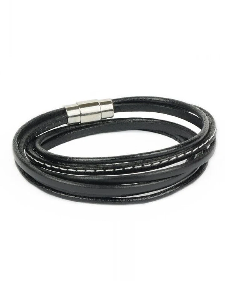 Simaru Lederarmband für Herren & Damen - schwarz - Pflanzliche Gerbung