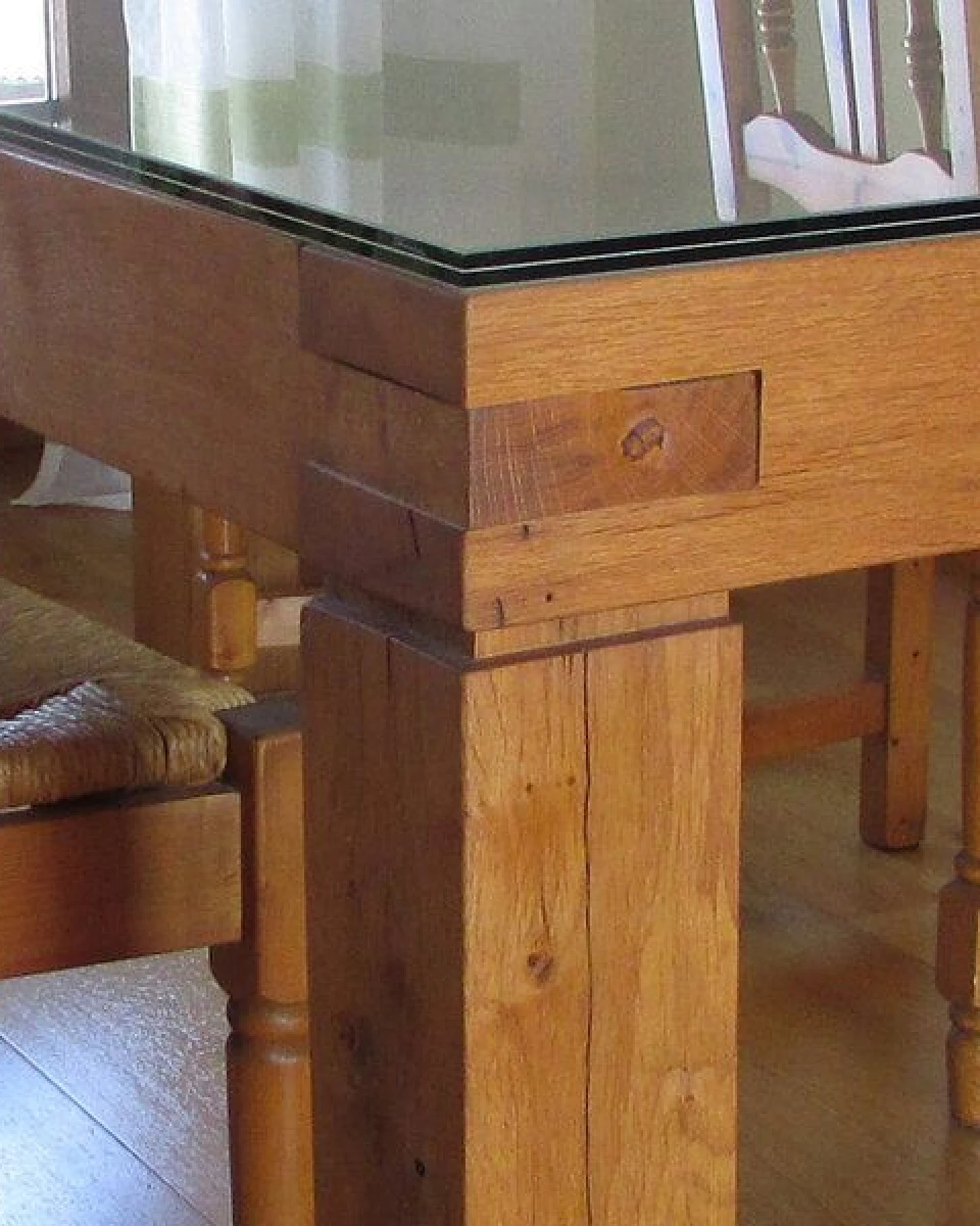 Die Schreiner Christoph Siegel Exclusiver Esstisch mit Glasplatte- Eiche - Massiv – Ansicht 2