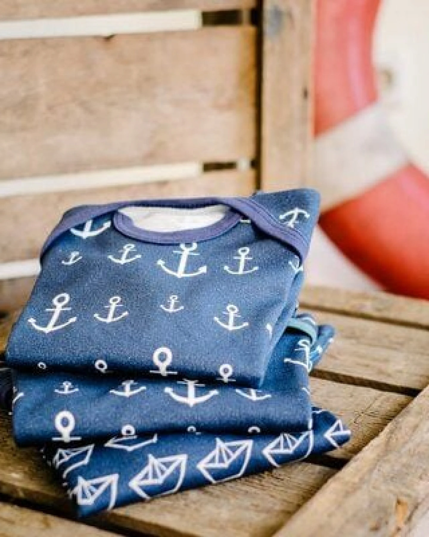 Holy Water Langarmshirt Anker dunkelblaue Paspel – Ansicht 4