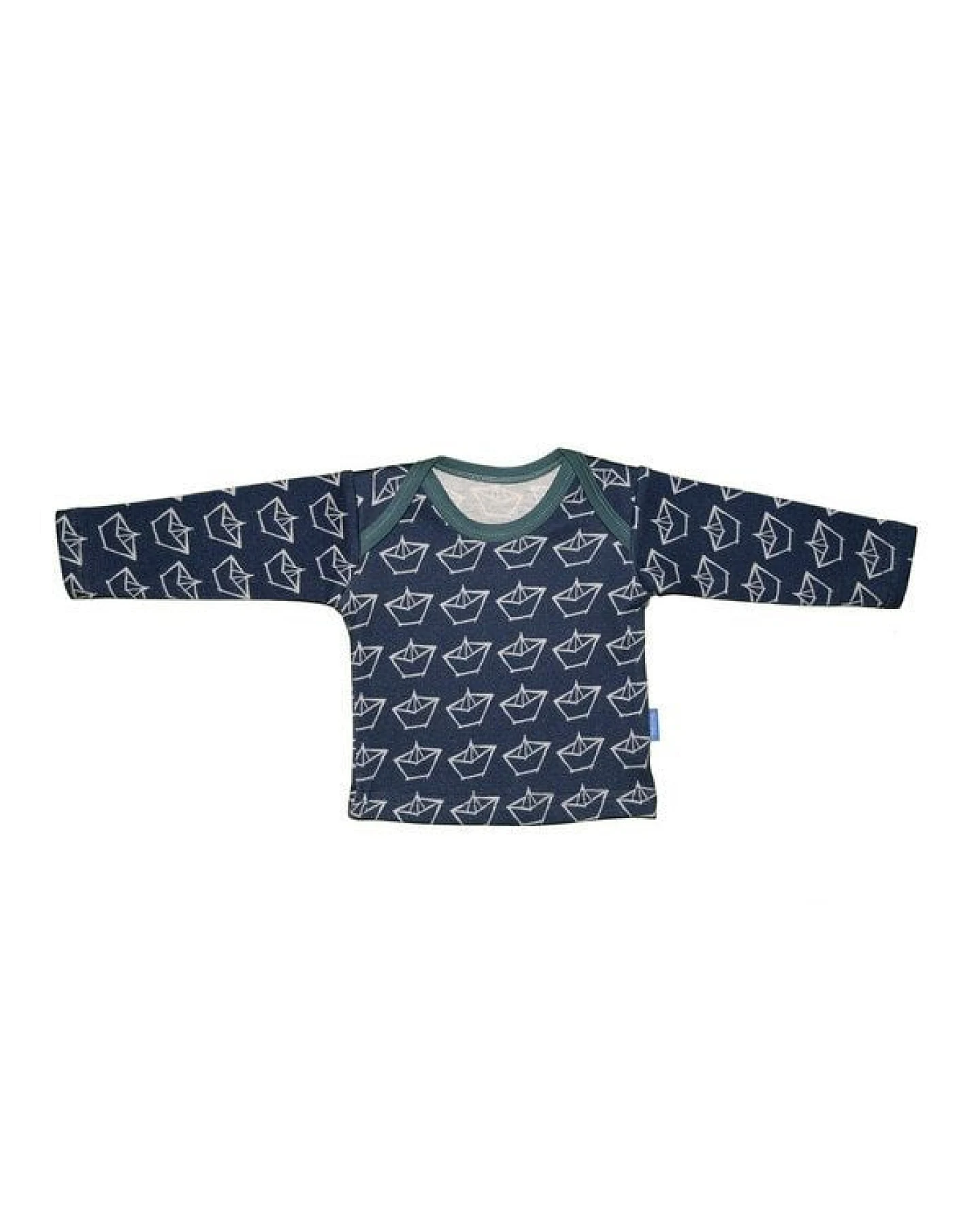 Holy Water Langarmshirt Papierboot dunkelblaue Paspel – Ansicht 2