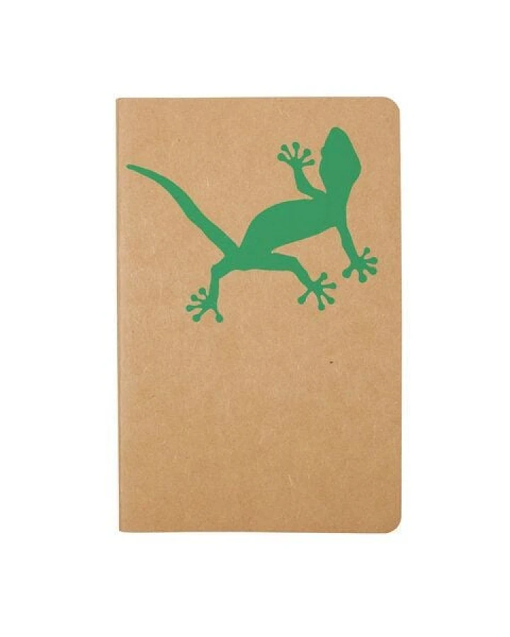 HANDGEDRUCKT "Gecko" NOTIZHEFT DIN A6 liniert
