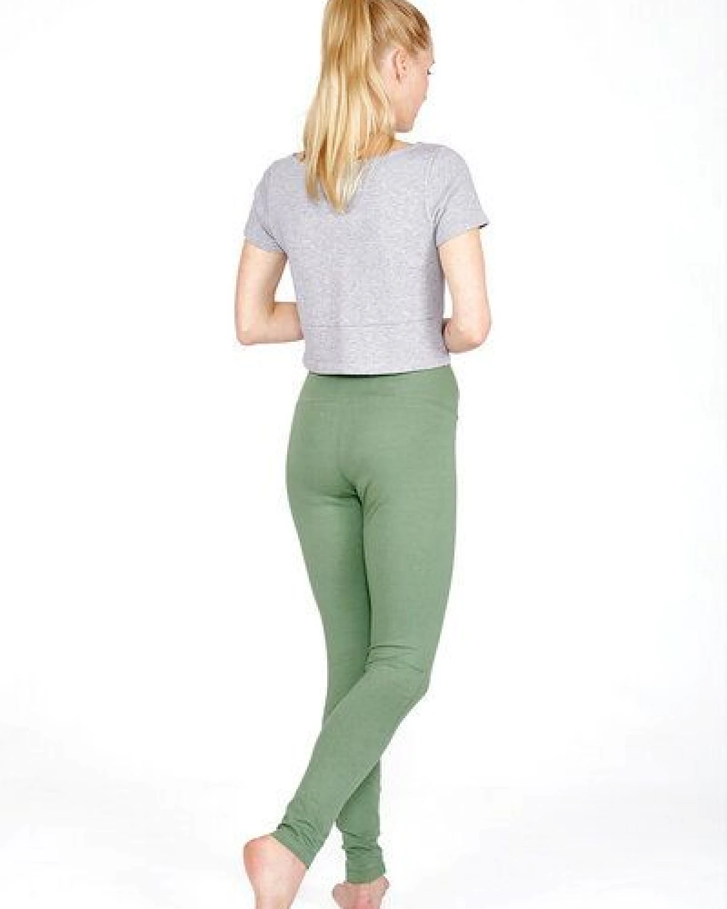 YOIQI Yoga Leggings aus Bio-Baumwolle mit hohem Bund – Ansicht 2