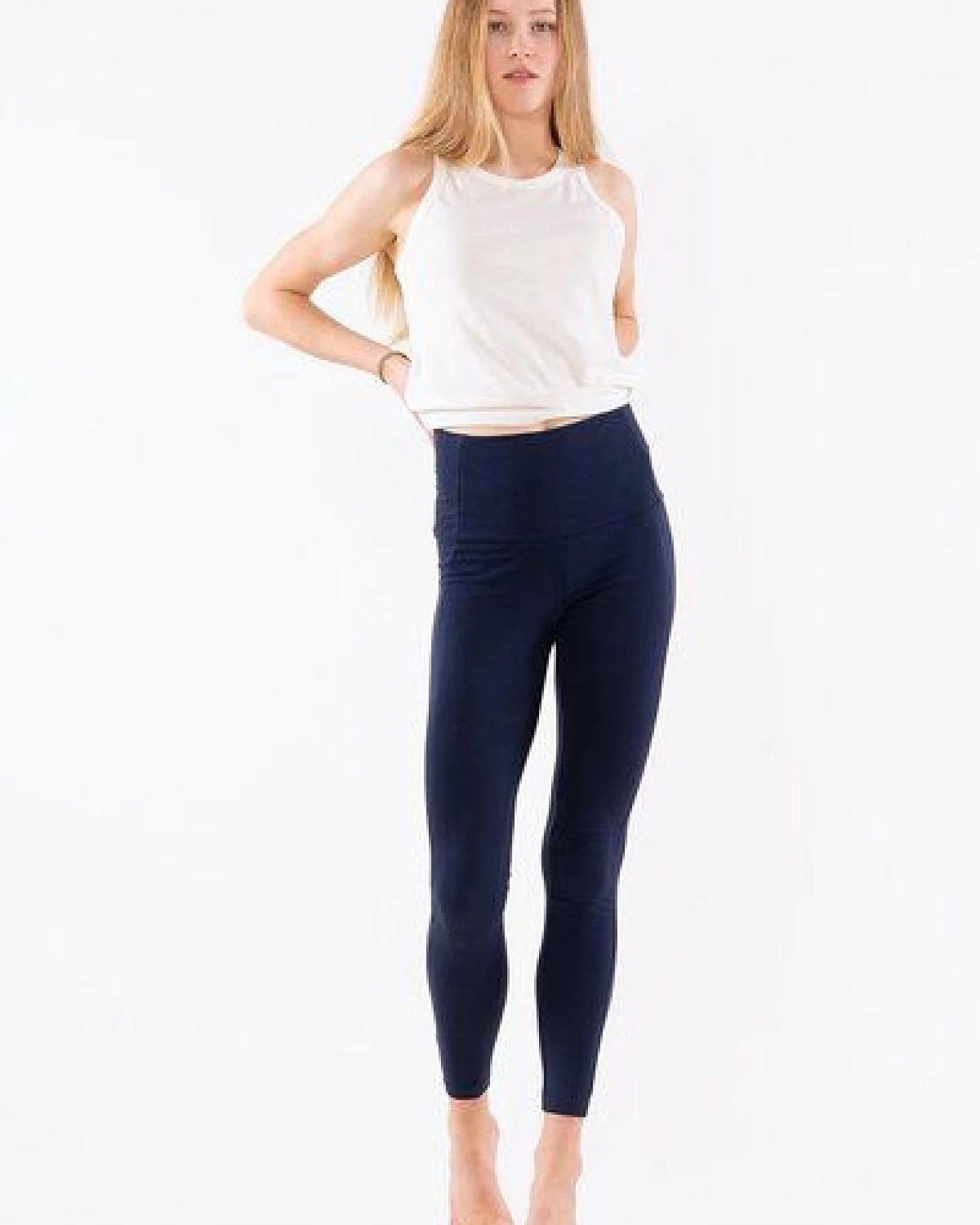 YOIQI Yoga Leggings aus Bio-Baumwolle mit hohem Bund – Ansicht 2
