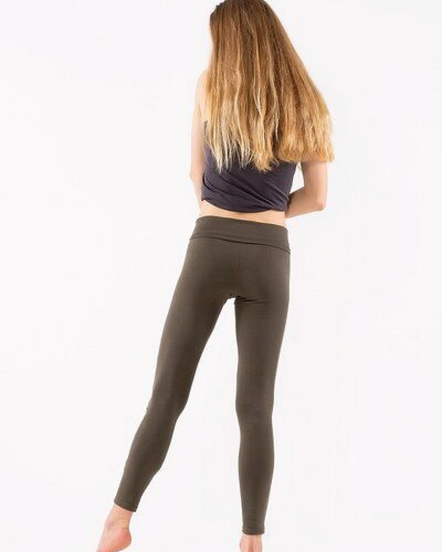 YOIQI Yoga Leggings aus Bio-Baumwolle mit hohem Bund – Ansicht 3