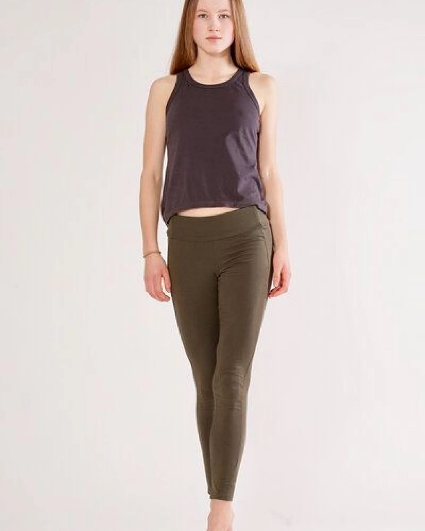 YOIQI Yoga Leggings aus Bio-Baumwolle mit hohem Bund – Ansicht 3