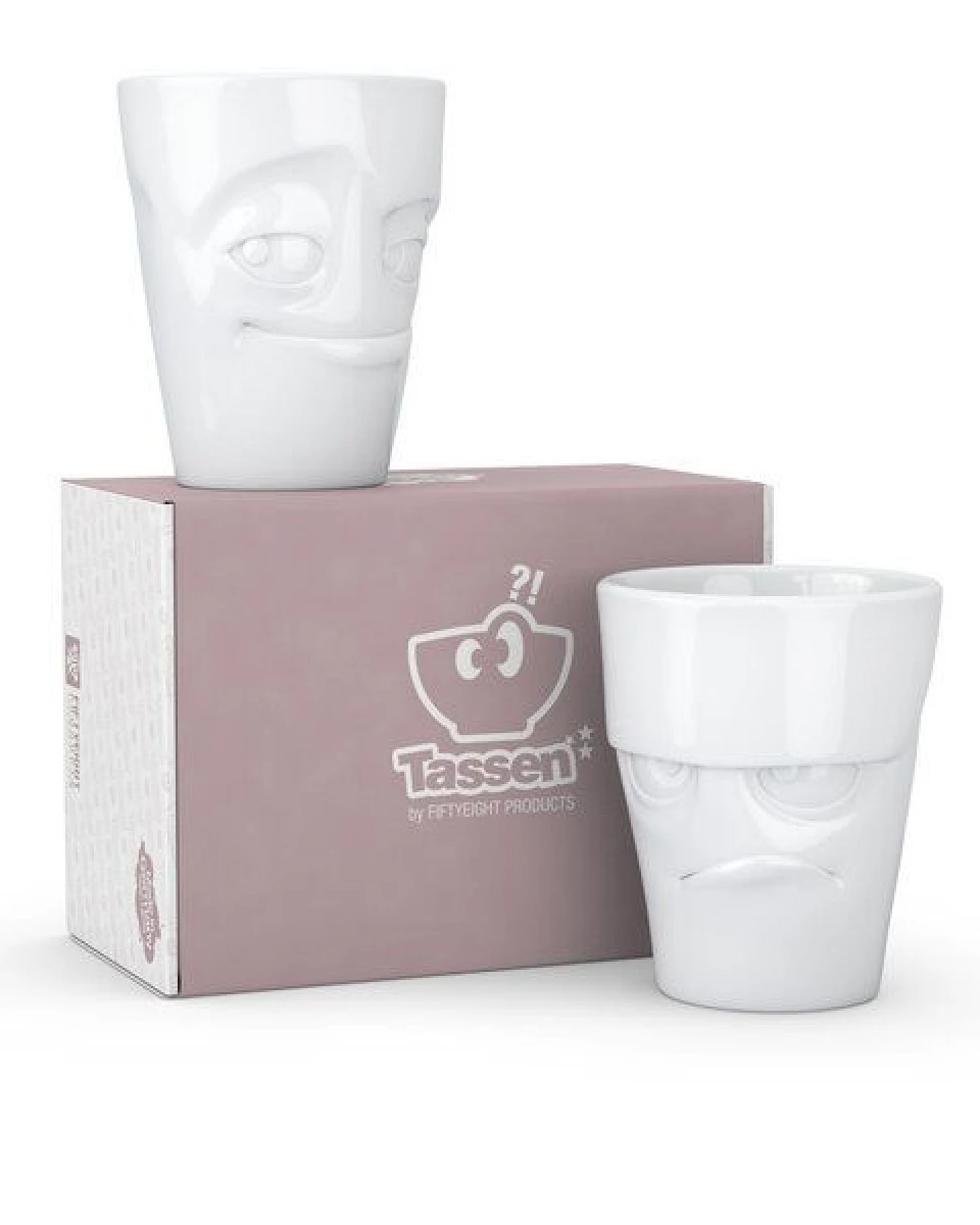 FIFTYEIGHT PRODUCTS Fiftyeight Dreidimensionaler Porzellan Charakterkopfbecher – Ansicht 2