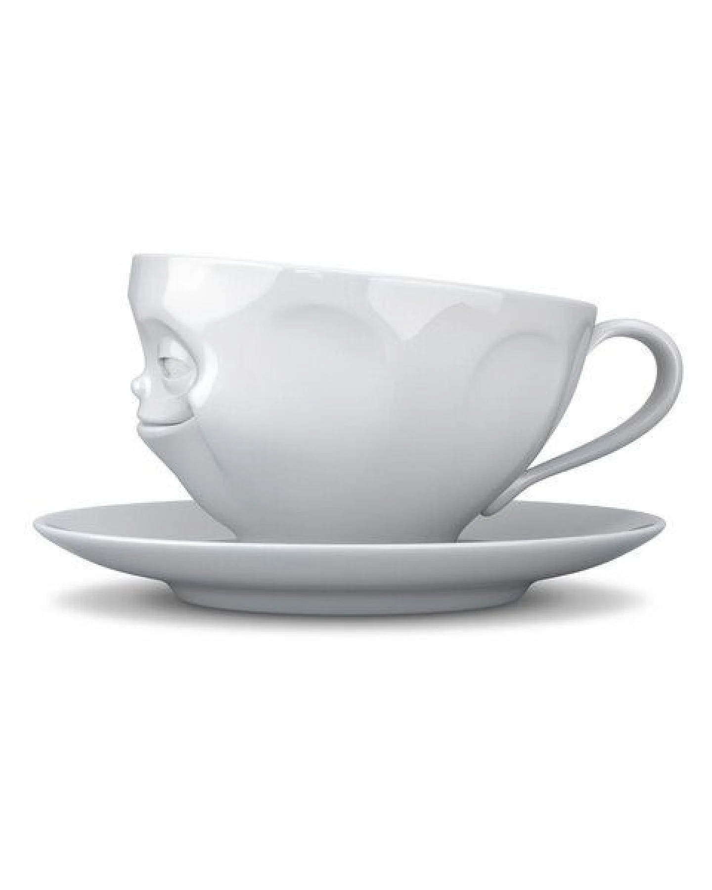 FIFTYEIGHT PRODUCTS Kaffeetasse „Grinsend“ mit Unterteller (200 ml) – Ansicht 3