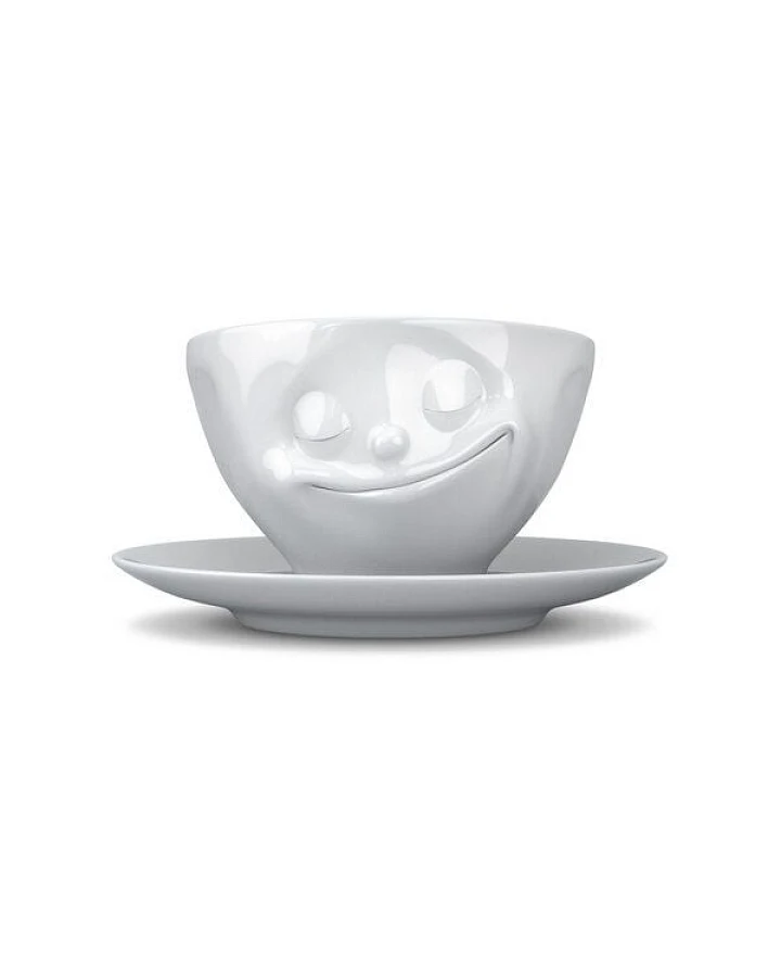 FIFTYEIGHT PRODUCTS Dreidimensionale glückliche Porzellan Tasse