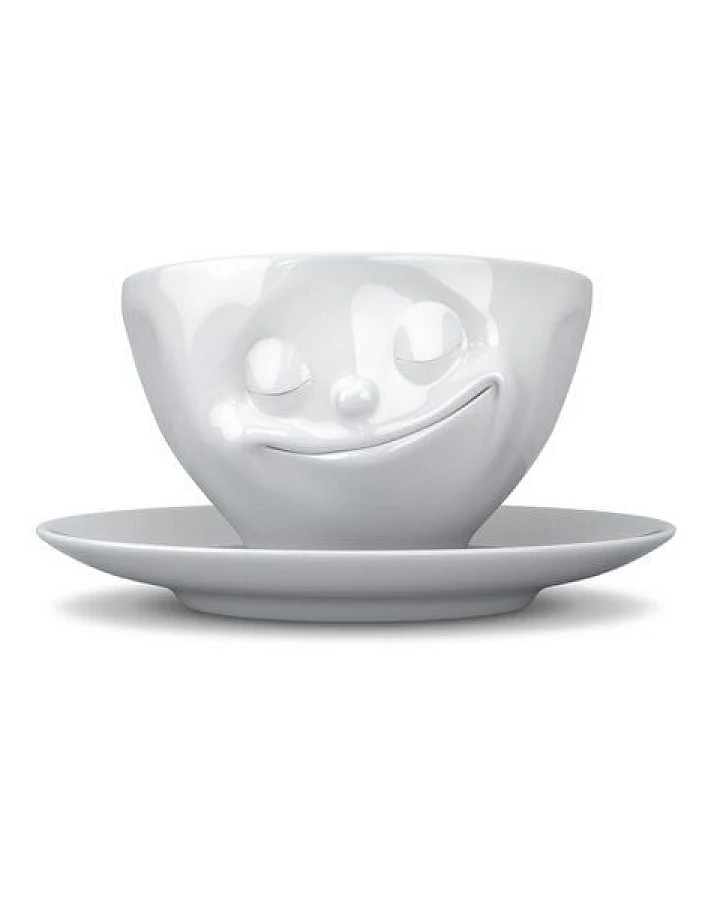 FIFTYEIGHT PRODUCTS Dreidimensionale glückliche Porzellan Tasse