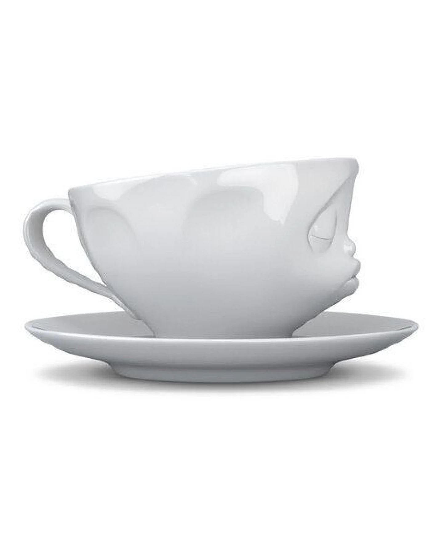 FIFTYEIGHT PRODUCTS Kaffeetasse „Küssend“ mit Unterteller (200 ml) – Ansicht 4