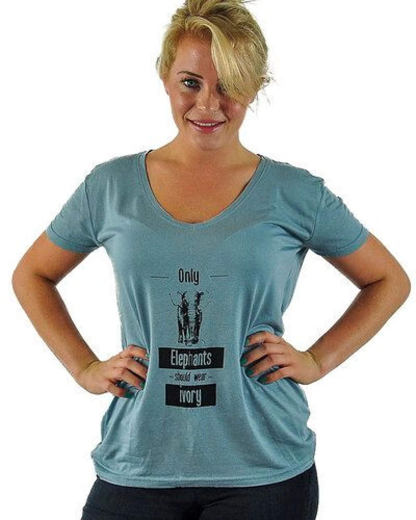 Human Family Damen Modal Shirt "Only Elephants should wear Ivory" – Ansicht 2