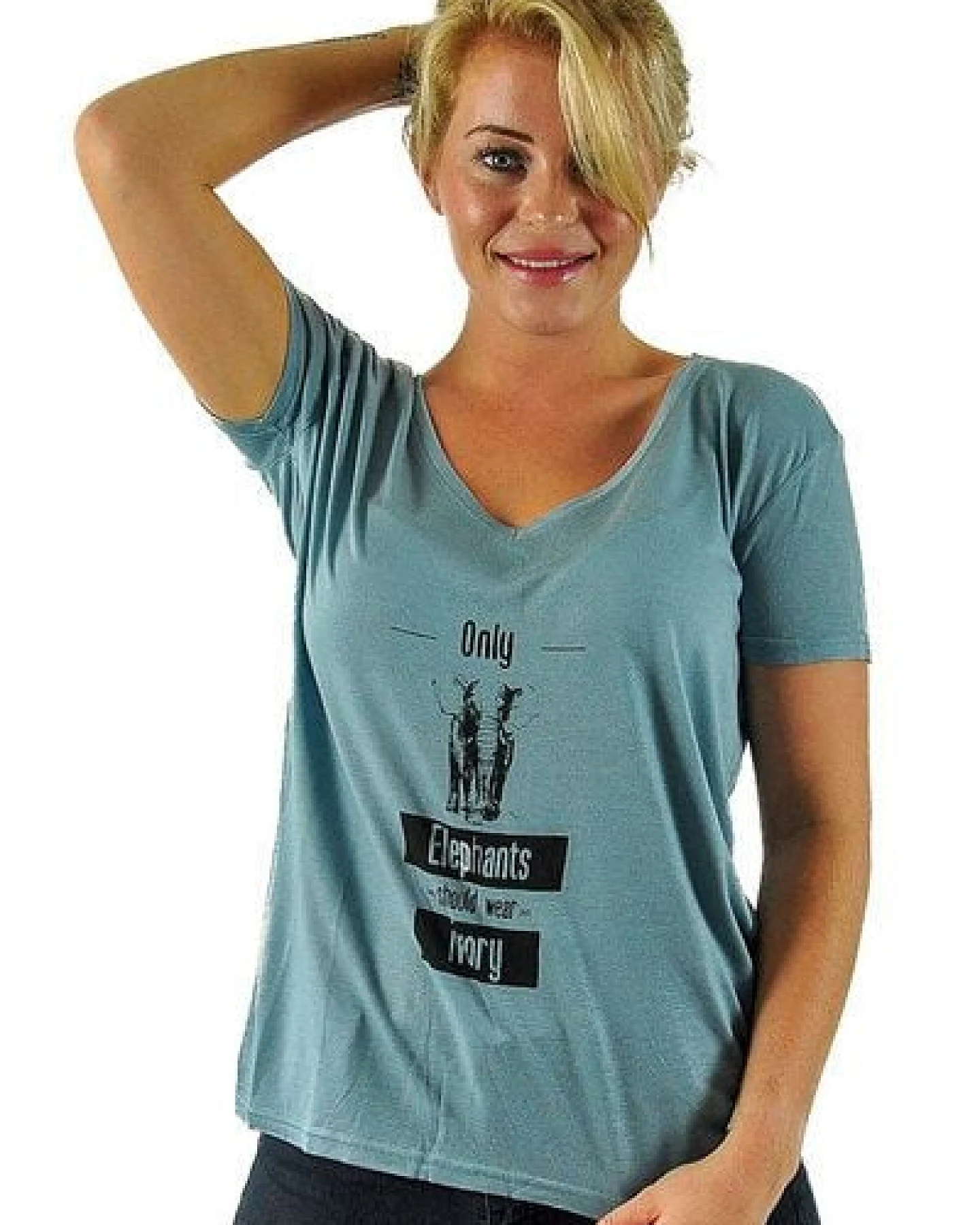 Human Family Damen Modal Shirt "Only Elephants should wear Ivory" – Ansicht 4