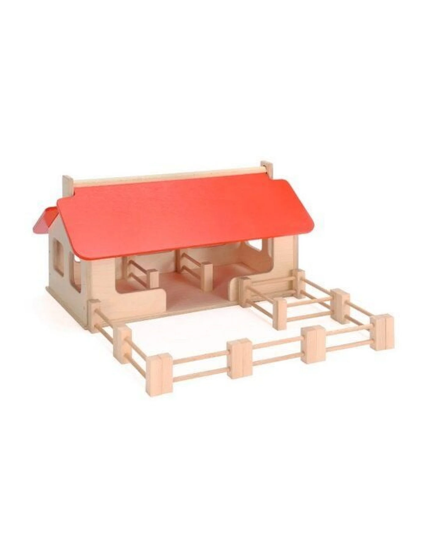 Bätz Holzspielwaren NEU toller Bauernhof Holz lackiert mit aufklappbaren Dach – Ansicht 2